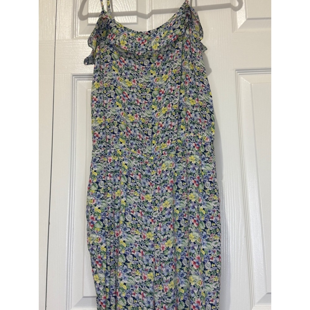 Mango‎ Casual Floral Print Jumpsuit Ruffle Trim Sleeveless Casual Summer XS